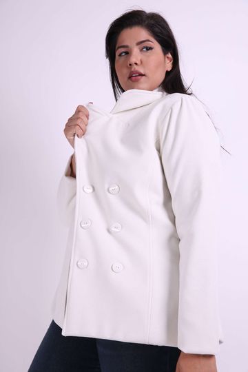 casaco branco plus size