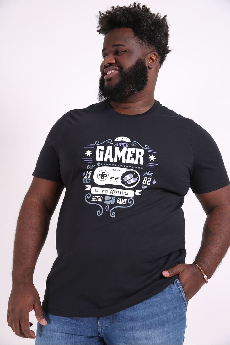 camisa preta plus size
