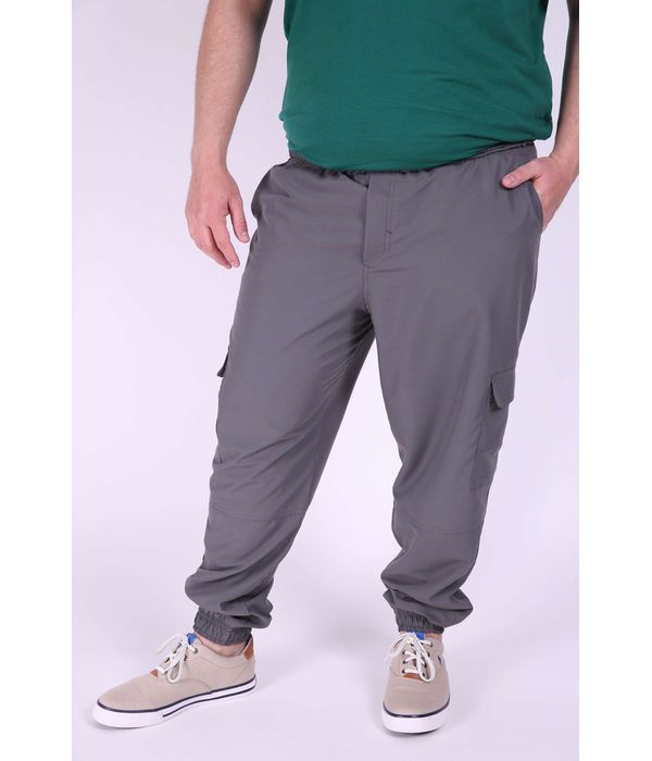 calça sarja masculina cinza