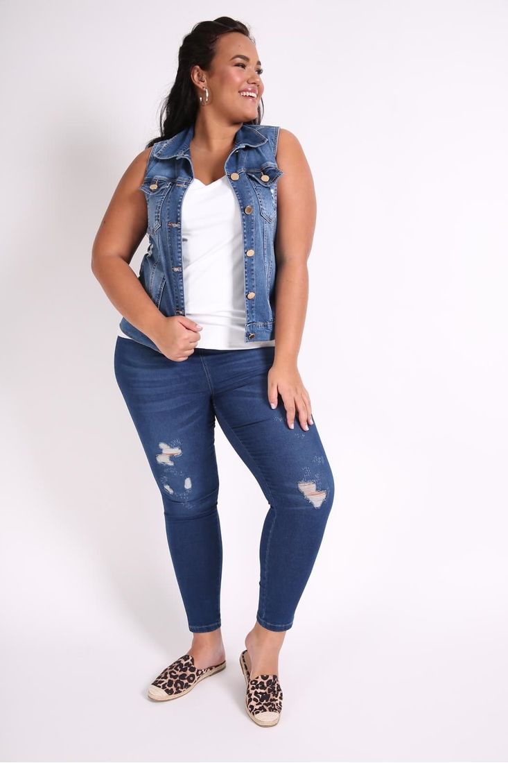 colete jeans plus size como usar