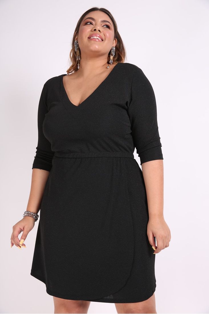 vestido curto metalizado