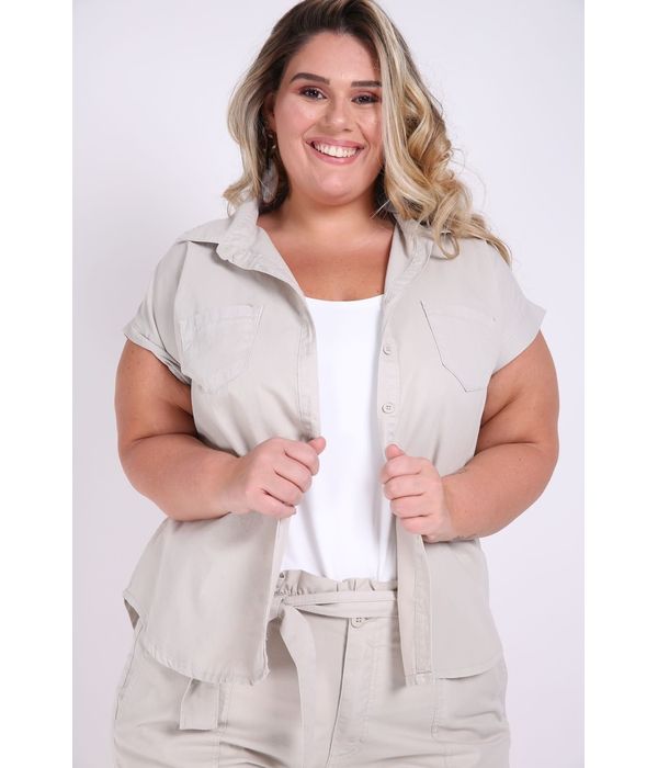 camisa social feminina branca plus size