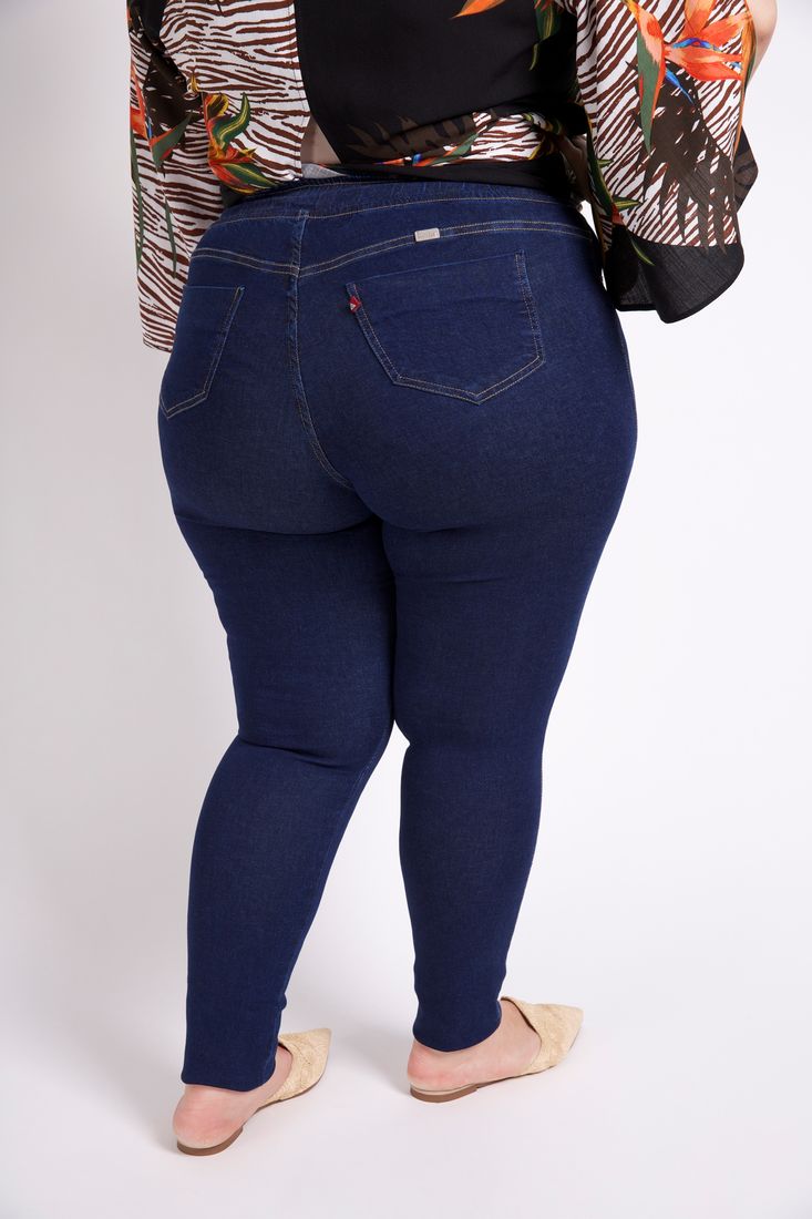 Calça jeans legging plus size jeans blue Kaue Plus Size