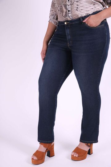 calça jeans costura reta feminina