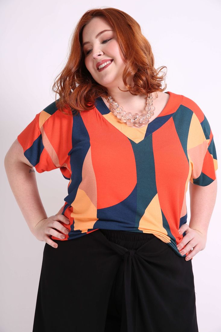 blusas plus size decote v