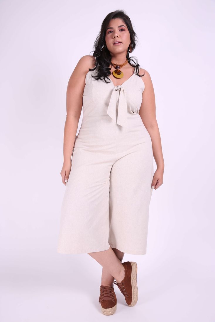 macacao de linho plus size