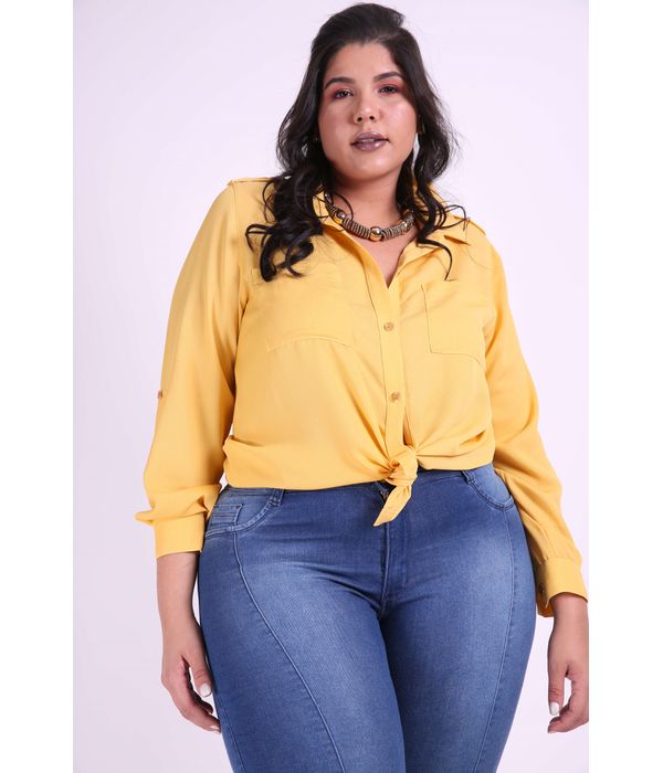 Feminino Camisa Manga Curta Amarelo Kaueplussize Mobile