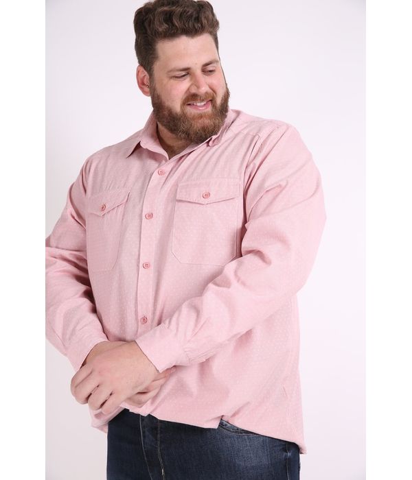 Masculino Camisa Manga Longa Rosa Kaueplussize Mobile