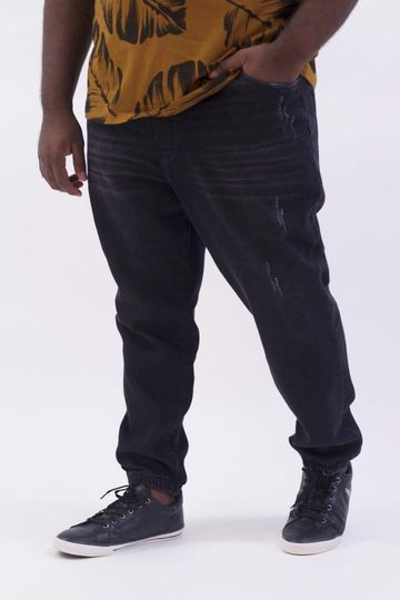 calça jogger jeans plus size