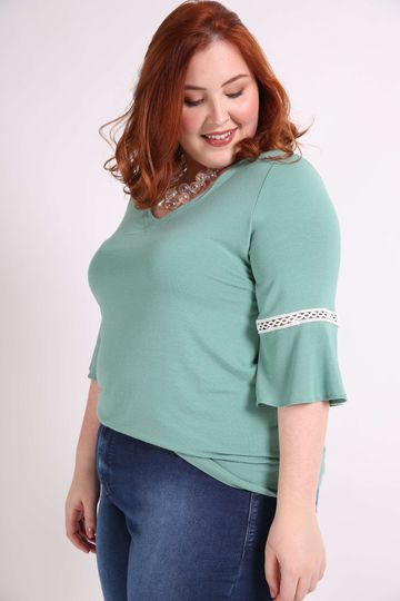 blusa evase plus size