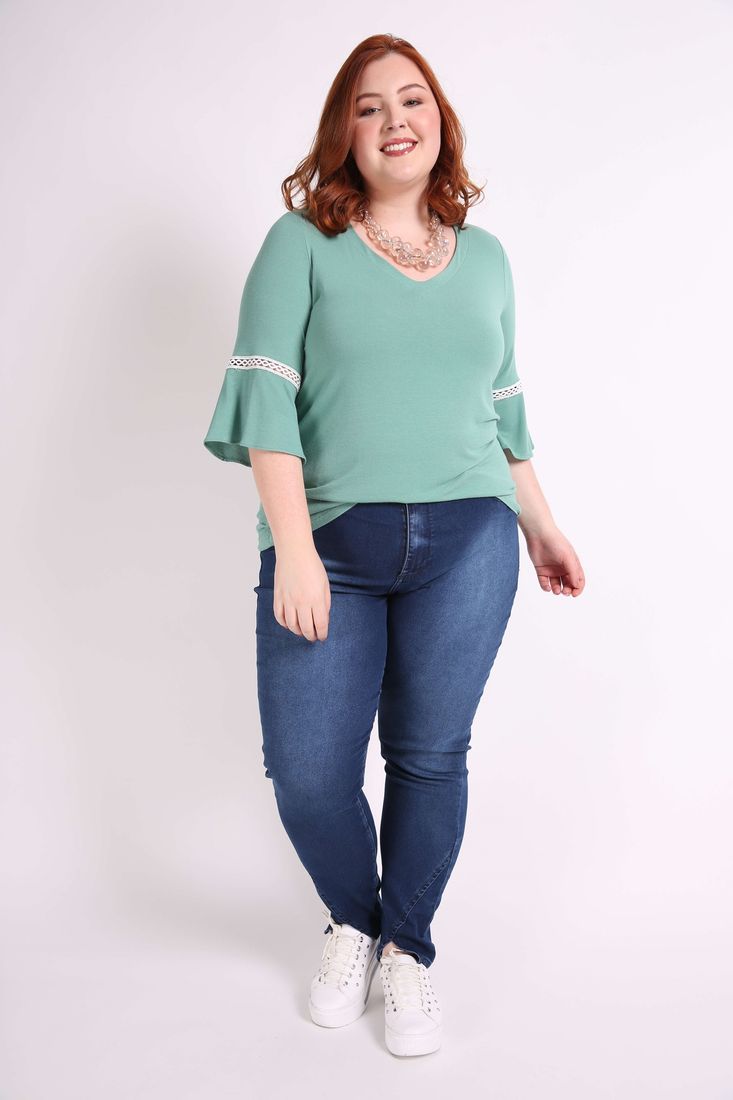 blusa evase plus size