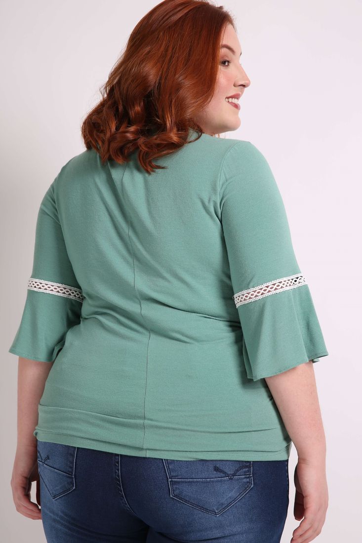 blusa evase plus size