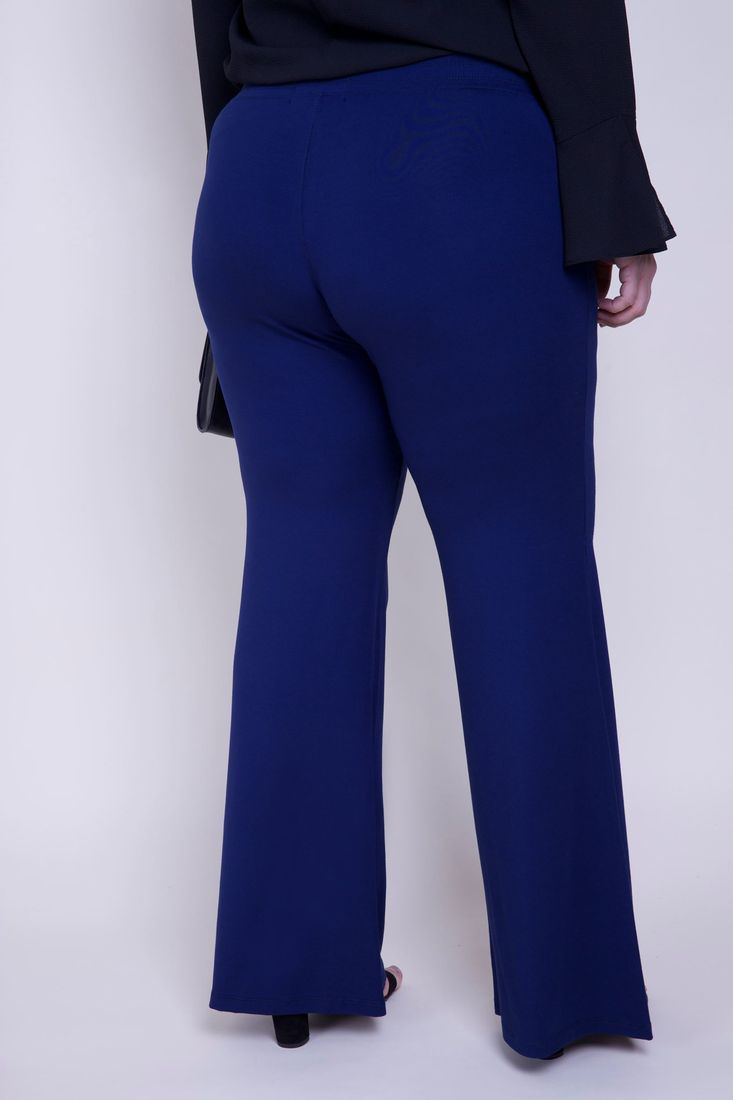 calça de malha azul marinho