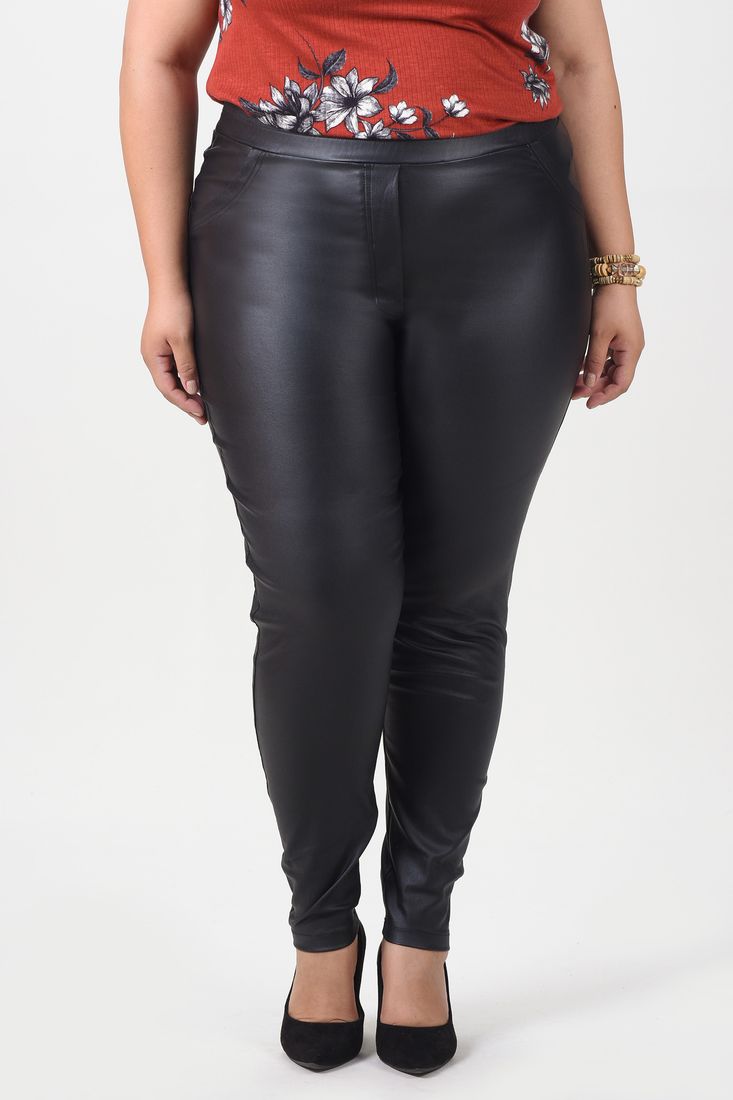 calça resinada plus size