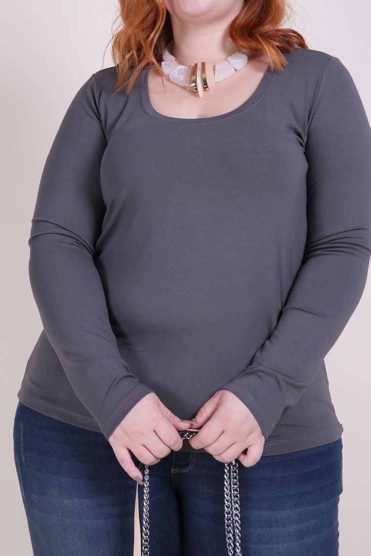blusas manga longa plus size
