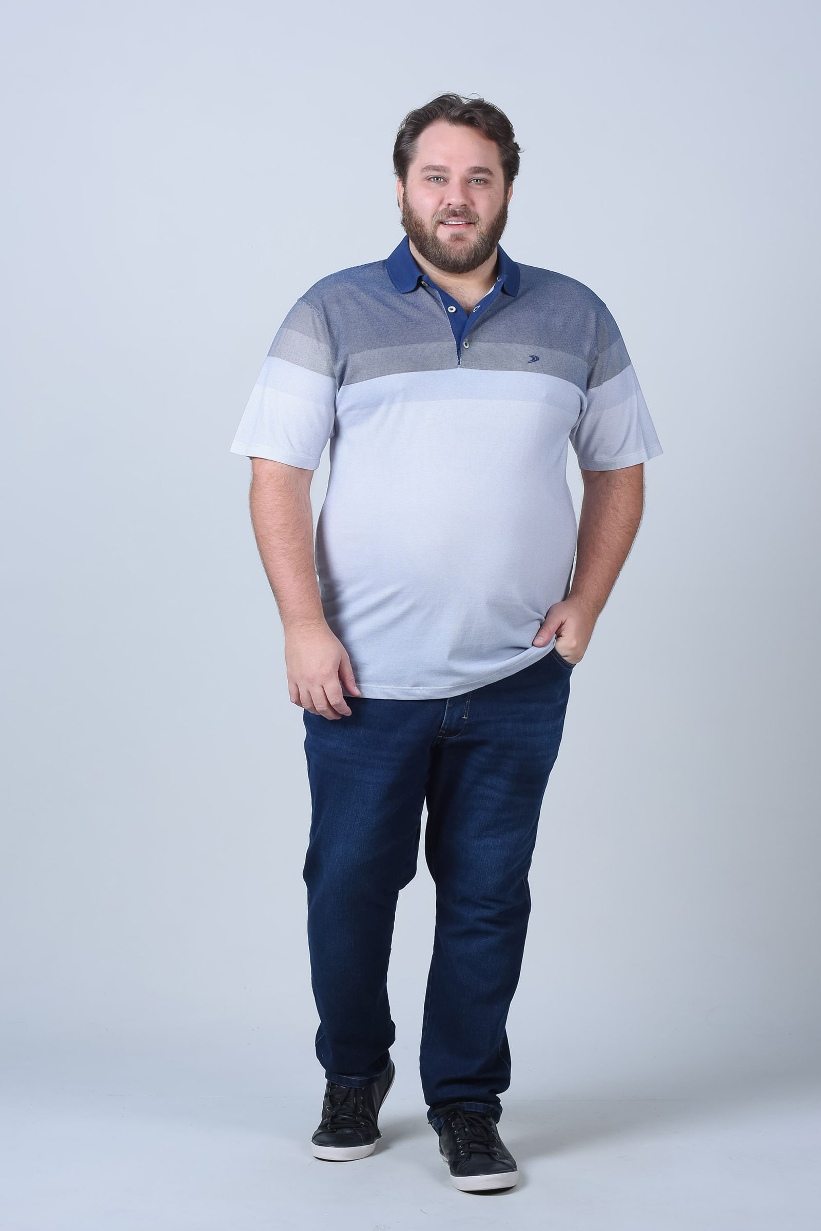 Camisa polo plus size cinza Cinza