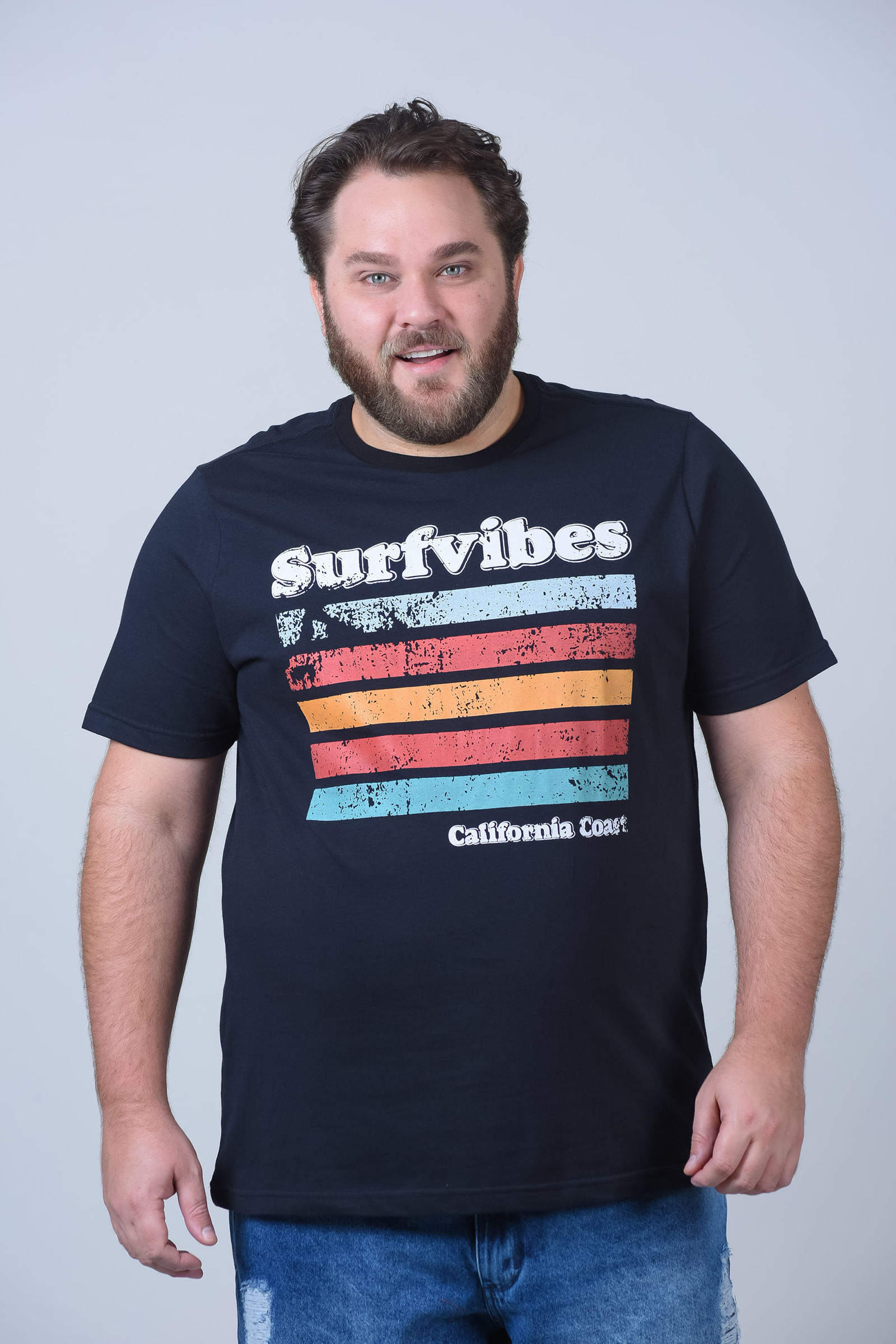 camiseta surf plus size