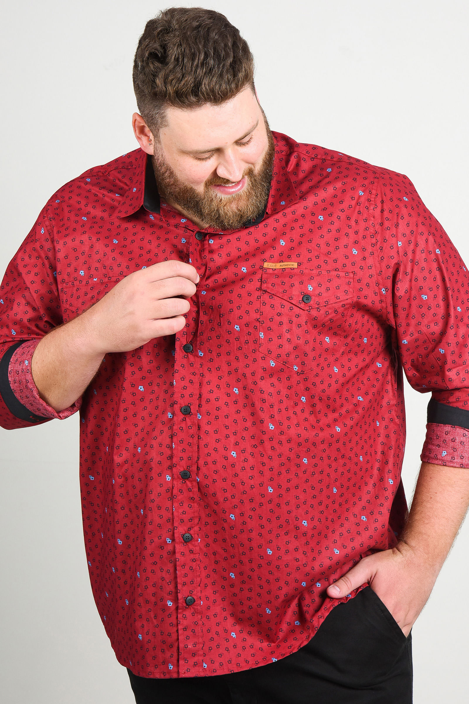 camisa estampada plus size
