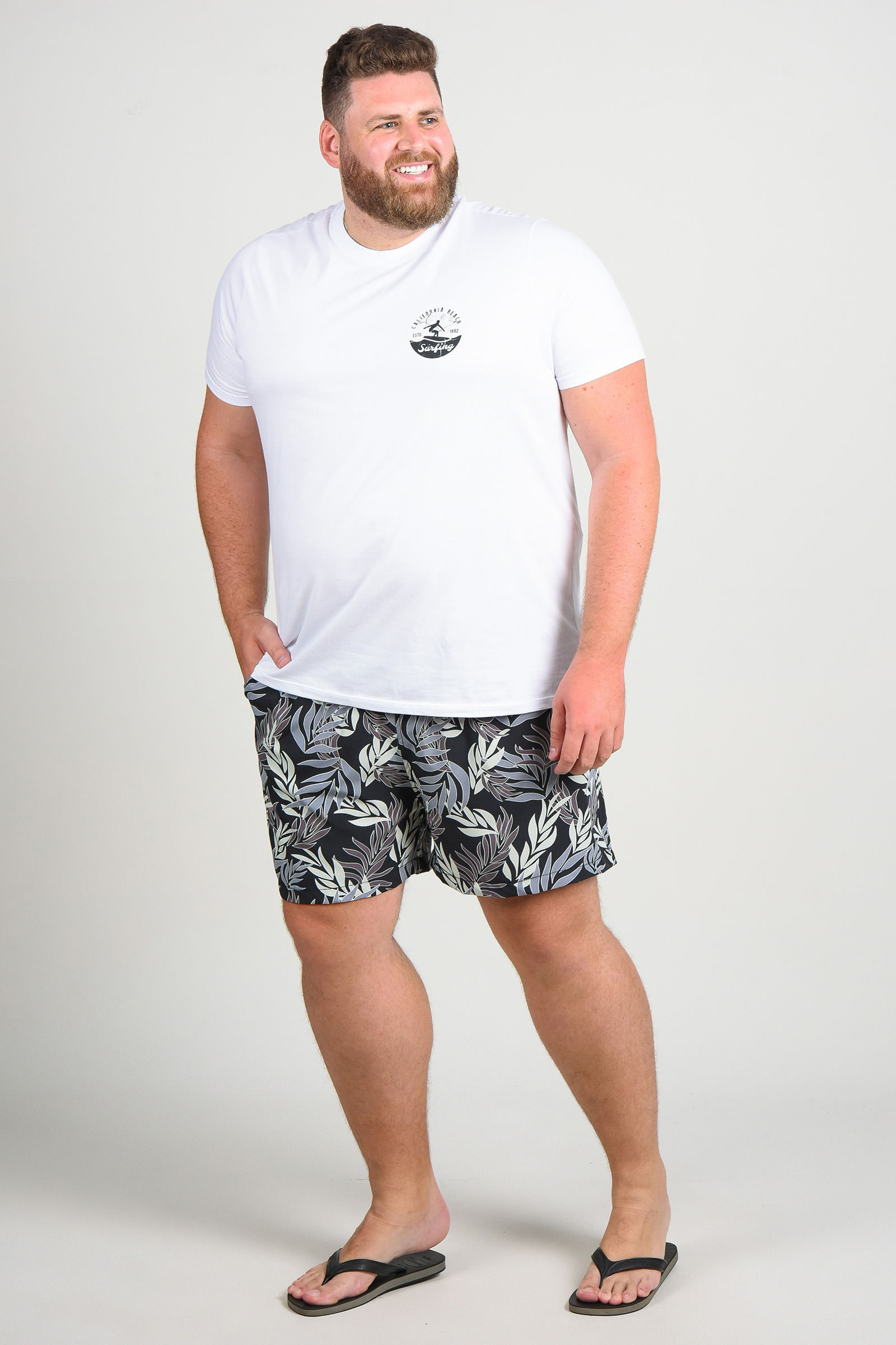 short tactel plus size masculino