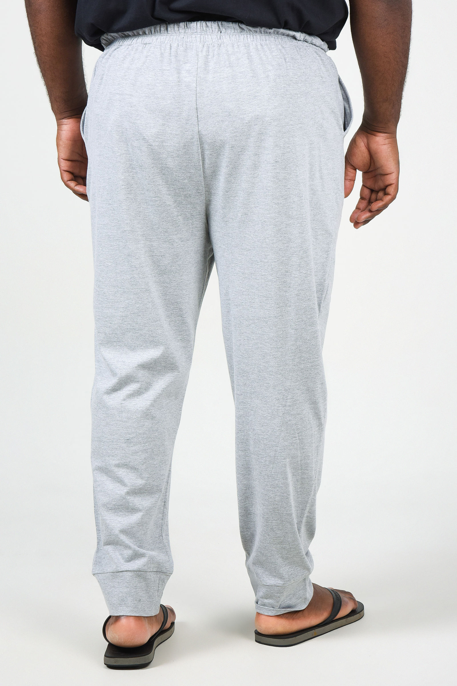 Calça malha masculina plus size cinza M